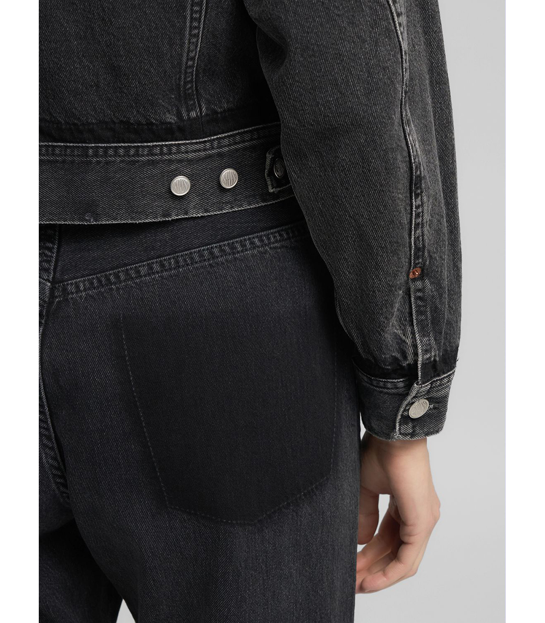 クロップド デニムジャケット（セットアップ） 詳細画像 ブラック 7